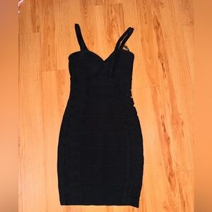 bebe Black Strappy Midi Dress